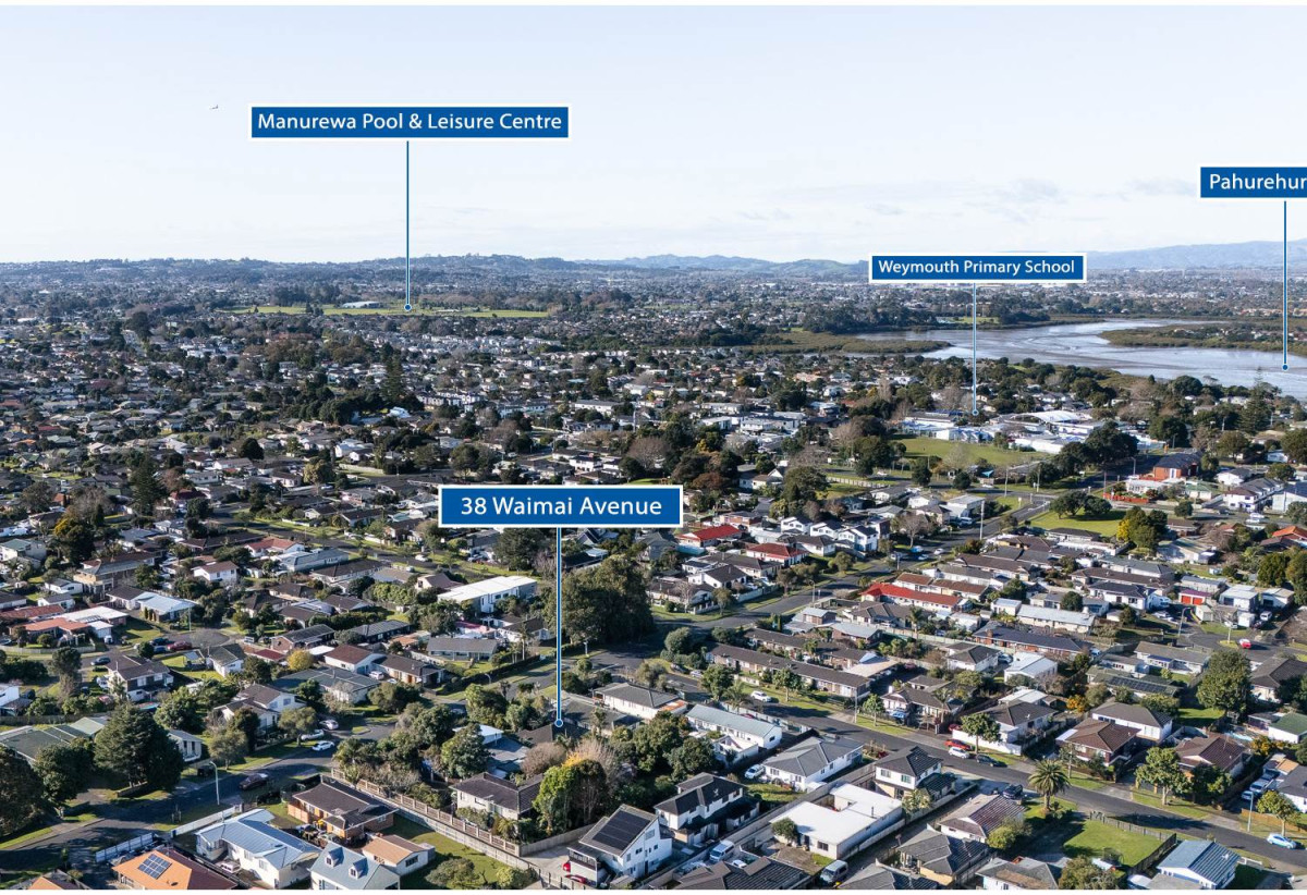 825sqm Freehold with 16m Road Frontage, Brick and tile 3 beds 1 bath house with standalone double garage, 38 Waimai Road, Weymouth, Auckland