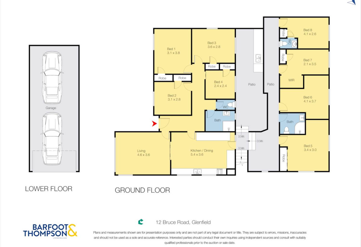 Double Westlake school zone, 675m2 section, 8 beds 2.5 baths house, a tandem double garage for 2 cars, 12 Bruce Road, Glenfield, Auckland