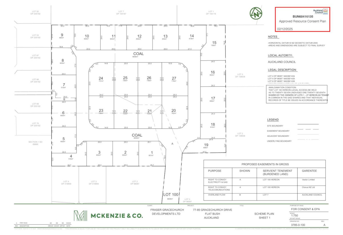 Botany Downs Secondary College zone, Large Freehold Sections in Prestigious Flat Bush, with generous land sizes ranging from 480sqm to 778sqm (mol). Lot 14/77-85 Gracechurch Drive, Flat Bush, Auckland