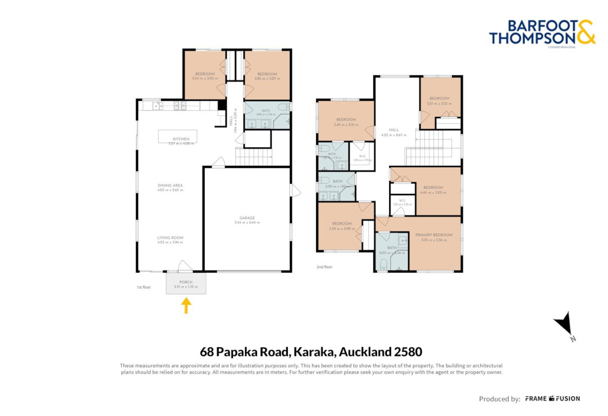 7 beds ( 2 ensuites) 4 baths house with double garage, 2 beds 1 bath ground floor, 0.5 km to Hingaia Peninsula School, 68 Papaka Road, Karaka, Auckland