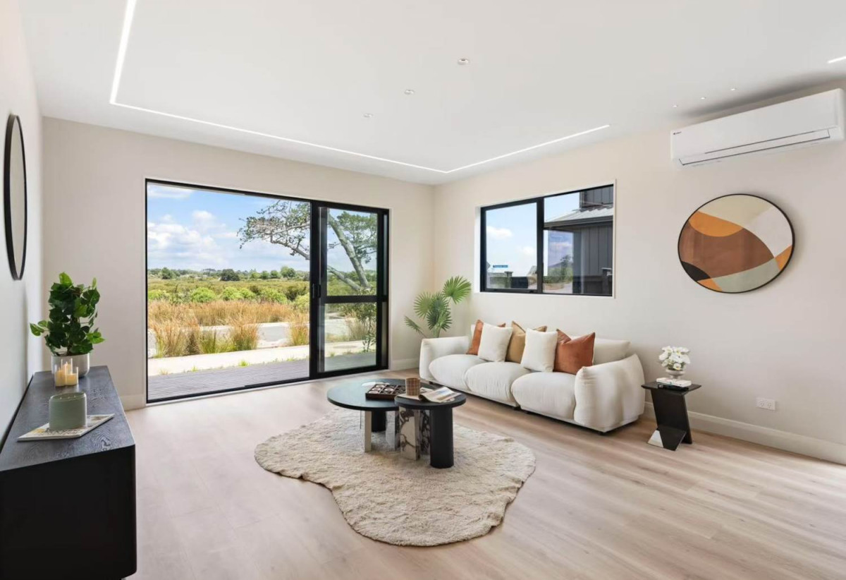 With views across a peaceful bush reserve, 5 beds (2 ensuites) 3 baths house with double garage, Crafted from premium James Hardie and brick, 51 Emerald Avenue, Karaka, Auckland