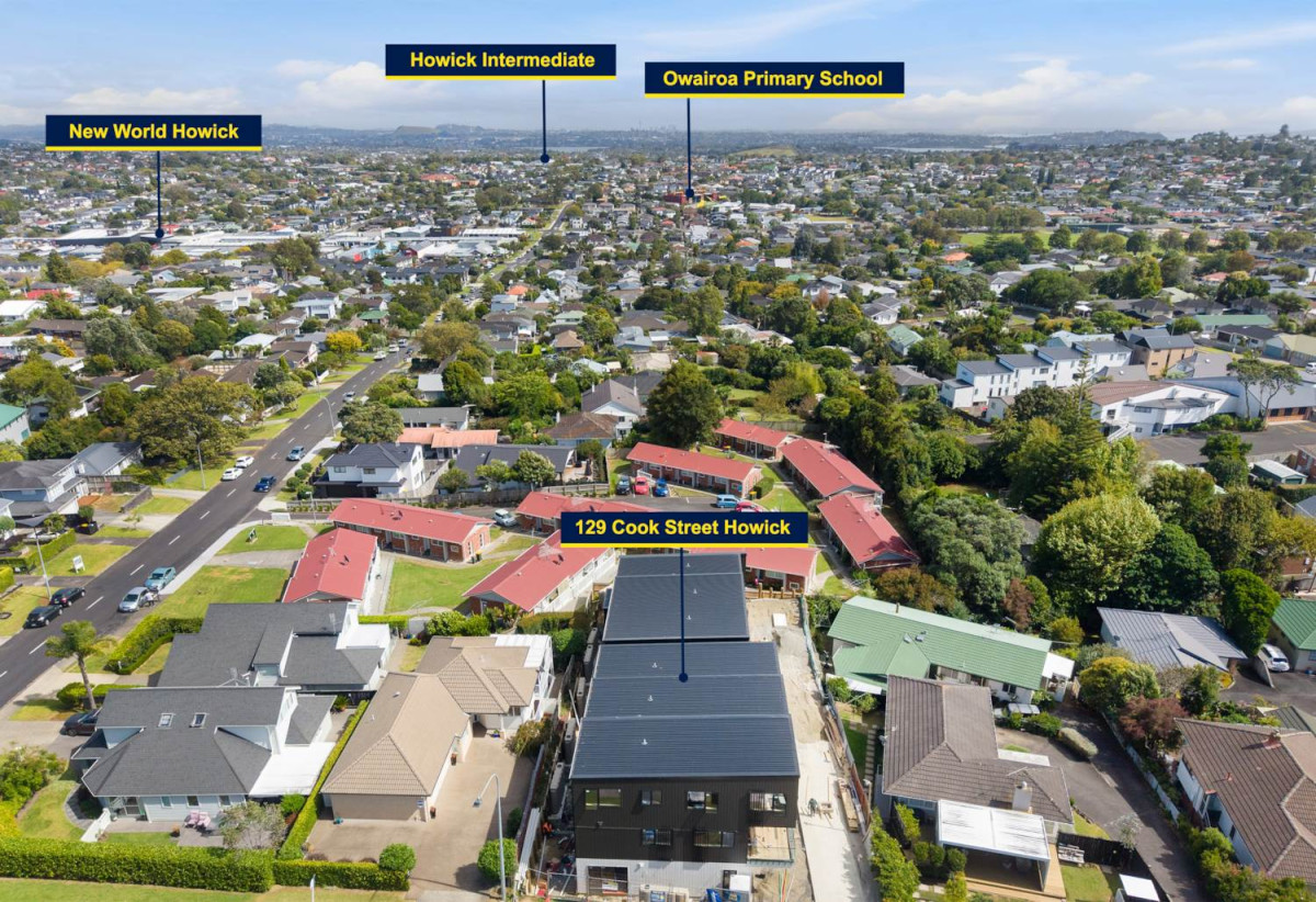 Unique two-level design, Brandnew 4 beds (1 ensuite) 3 baths home with garage, Ground floor bedroom and Semi-Ensuite for flexibility, 0.7 km to Howick College, Lot 7/129 Cook Street, Howick, Auckland