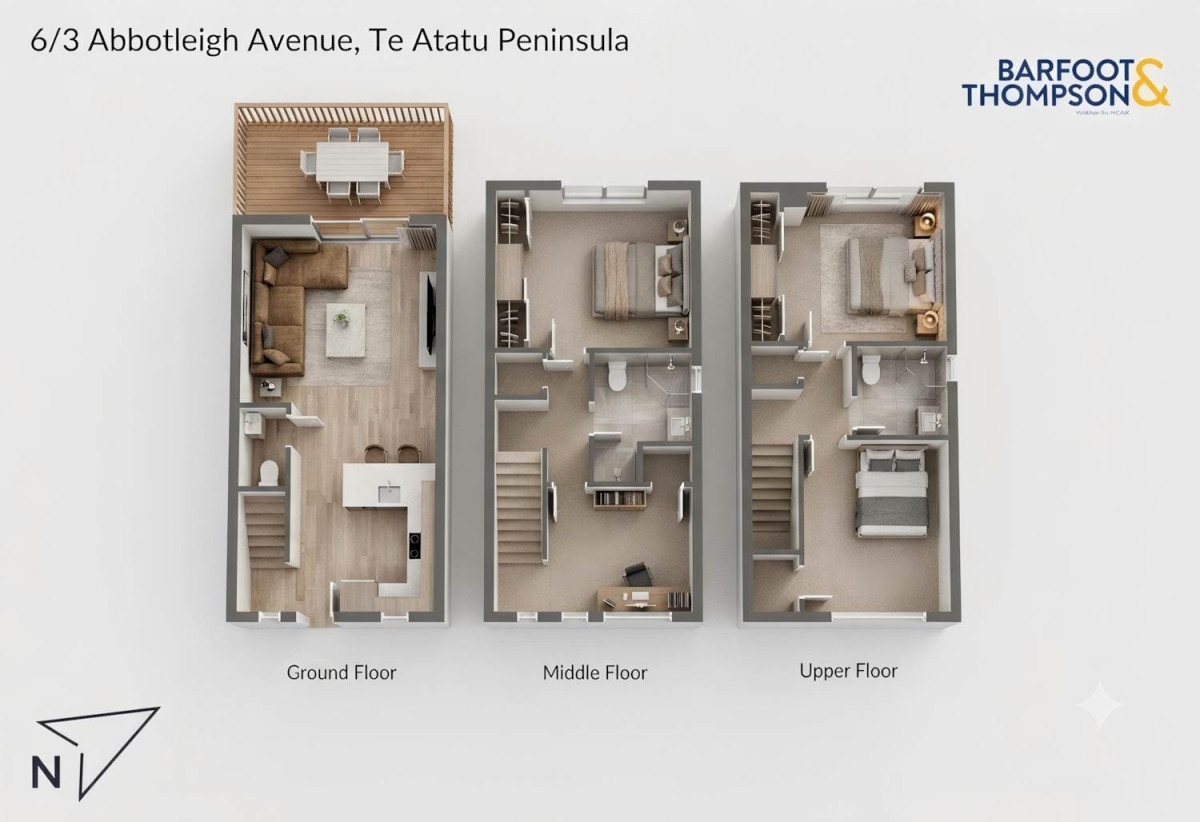 Asking $685,000 – priced for an immediate sale, 99m2 Affordable 3 beds 2.5 baths home with car park, Flexible second living area or home office, 6/3 Abbotleigh Avenue, Te Atatu Peninsula, Auckland