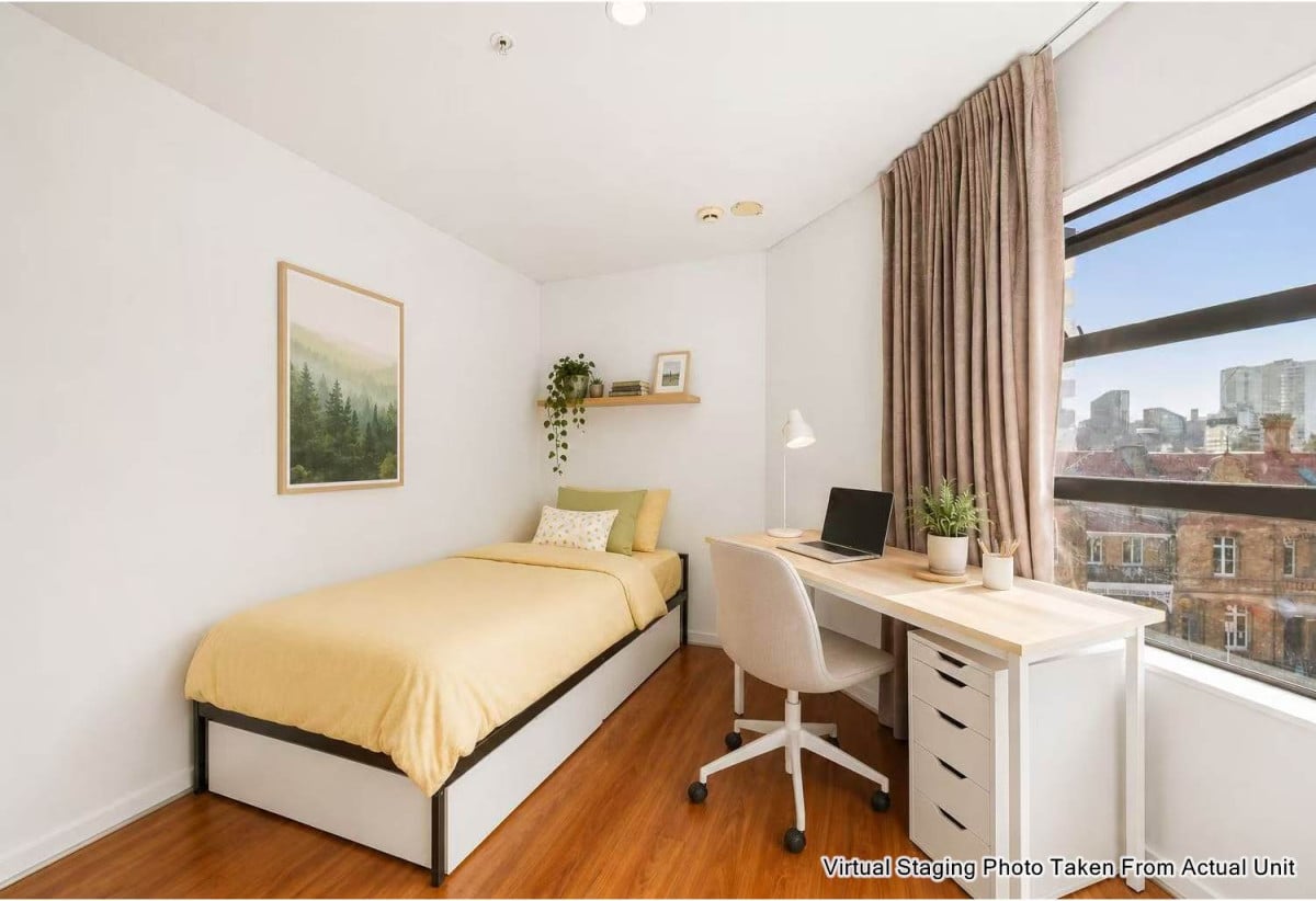 Double Grammar school zone, 27m2 Freehold 2 beds 1 bath apartment, Both bedrooms with external windows for plenty of natural lights, High on the 8th floor with a sunny north-facing aspect, The University of Auckland and AUT are just a short stroll away, zoned for Auckland Grammar and Auckland Girls’ Grammar School, 8A/30 Symonds Street, City Centre, Auckland