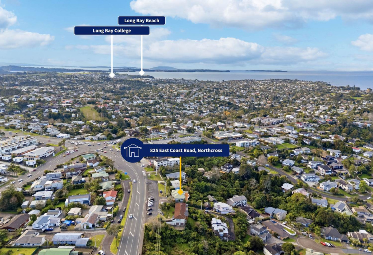 Unbeatable Views & Newly Renovated, 817m2 section, 3 beds + study 2 baths house with double garage, 825 East Coast Road, Browns Bay, Auckland