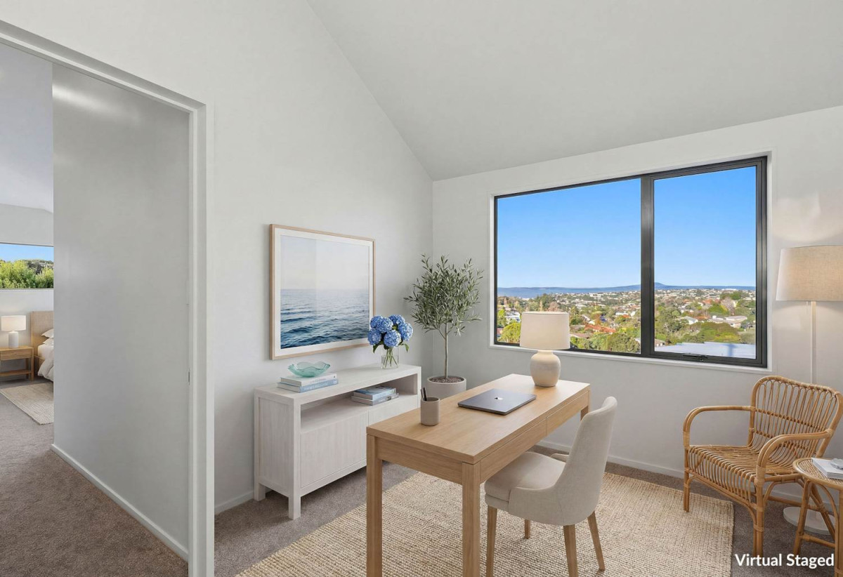 Unbeatable Views & Newly Renovated, 817m2 section, 3 beds + study 2 baths house with double garage, 825 East Coast Road, Browns Bay, Auckland