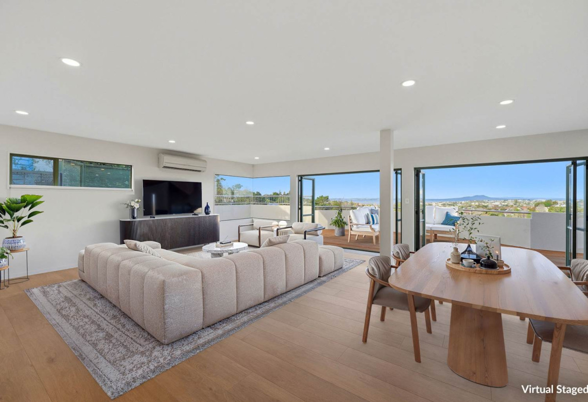 Unbeatable Views & Newly Renovated, 817m2 section, 3 beds + study 2 baths house with double garage, 825 East Coast Road, Browns Bay, Auckland