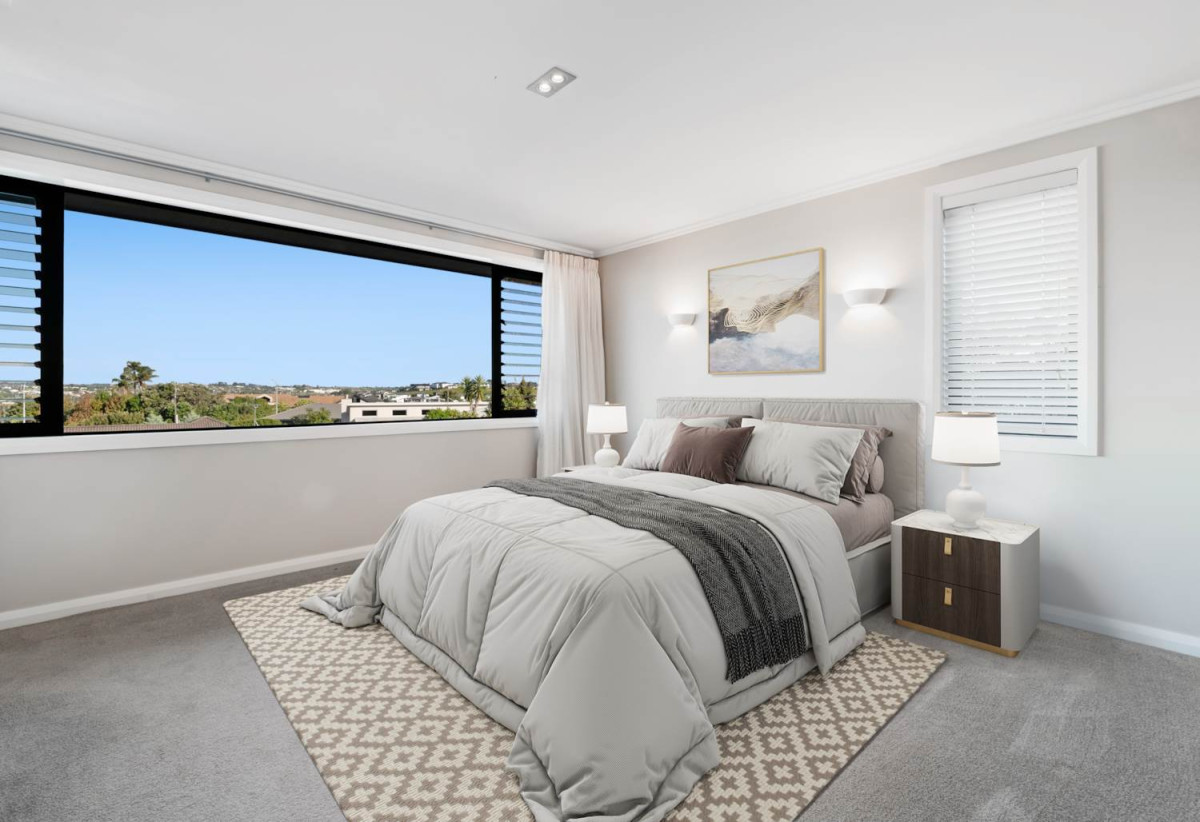 Concrete Construction, Space & Privacy, 621m2 section, 4 beds (2 ensuites) 3 baths house with double garage, Two master suites (one on each level), 0.4 km to Orewa Primary School, 21 Bayview Park Lane, Orewa, Auckland
