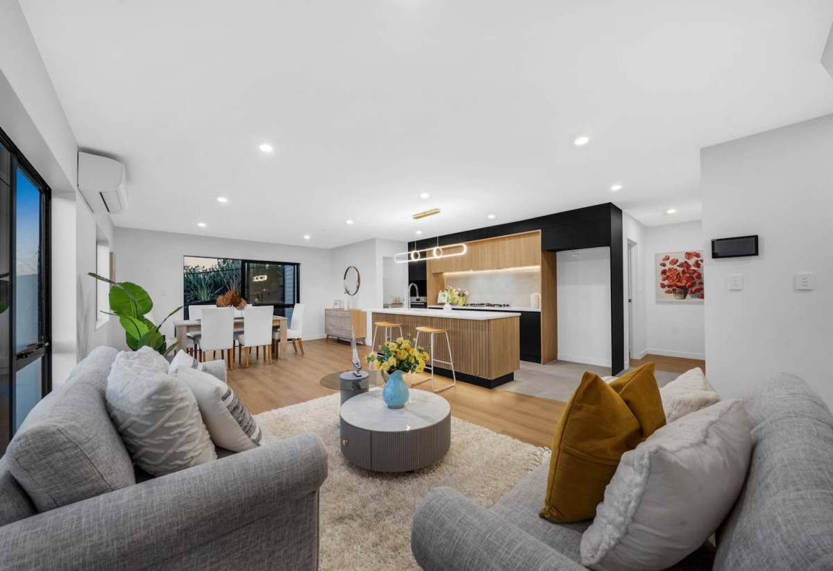 2 kitchens, 5 beds 3.5 baths house with double garage, A versatile self-contained accommodation wing with its own living area, 1 bed, 1 bath and private external entrance, 61 Rongoa Maori Way, Pukekohe, Auckland