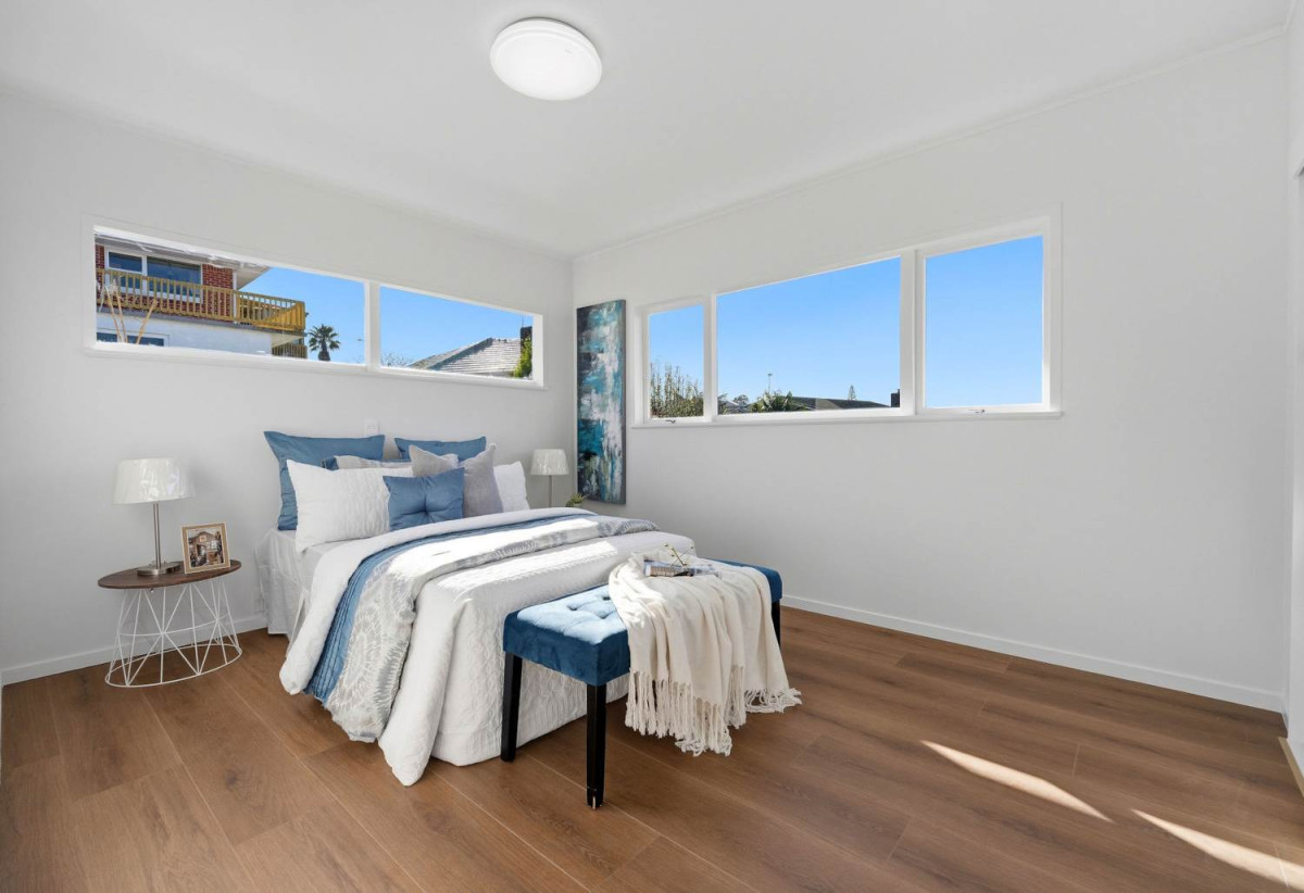 Double Westlake school Zone & Sky Tower Views, 351m2 section, Renovated 3 beds 1 bath house with carport, 2 Flexi rooms downstairs, 7C Nicholson Place, Hillcrest, Auckland
