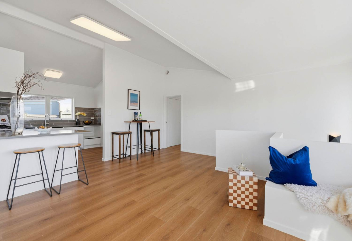 Double Westlake school Zone & Sky Tower Views, 351m2 section, Renovated 3 beds 1 bath house with carport, 2 Flexi rooms downstairs, 7C Nicholson Place, Hillcrest, Auckland