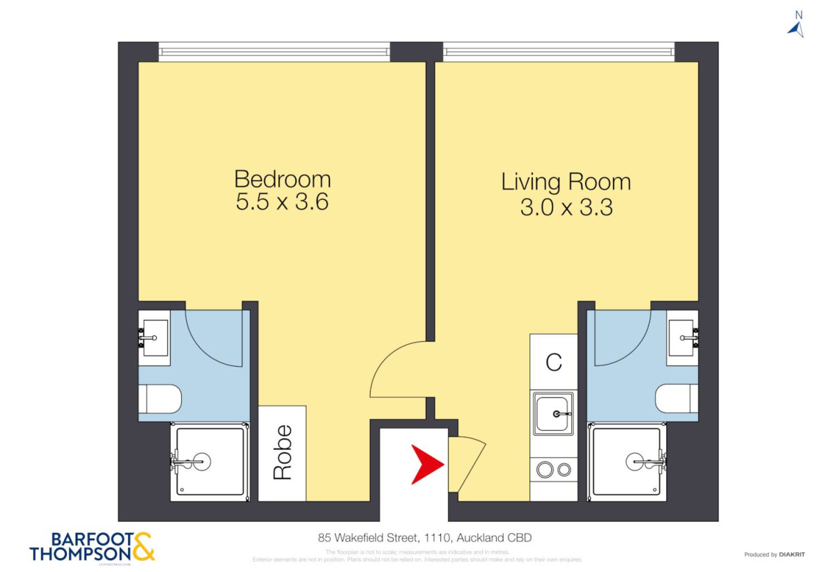 Double Grammar school zone, Freehold 1 bed (1 ensuite) 2 baths apartment, 39sqm with a well-size formal lounge, Both the lounge and bedrooms have floor-to-ceiling windows, Furniture package is included, move-in ready, 1.1 km to Auckland Girls’ Grammar School, 1.6 km to Auckland Grammar, 1110/85 Wakefield Street, City Centre, Auckland