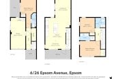 Double Grammar school zone, Standalone 3 beds (2 ensuites) 3 baths home with garage, 1 ensuite ground floor, 0.8 km to Epsom Girls’ Grammar School, 1.6 km to Auckland Grammar, 6/26 Epsom Avenue, Epsom, Auckland