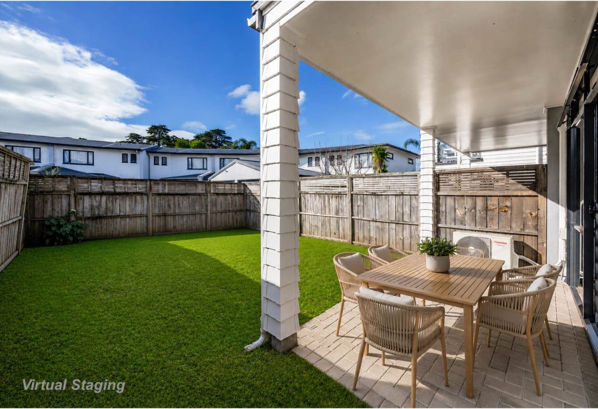 Walks to Botany Downs Secondary College and Botany Downs shopping centre, Renovated 1 bed 1 bath Ground-floor unit with private garden and single garage, Access to swimming pool, tennis court & gym, 135/2 Armoy Drive, East Tamaki, Auckland
