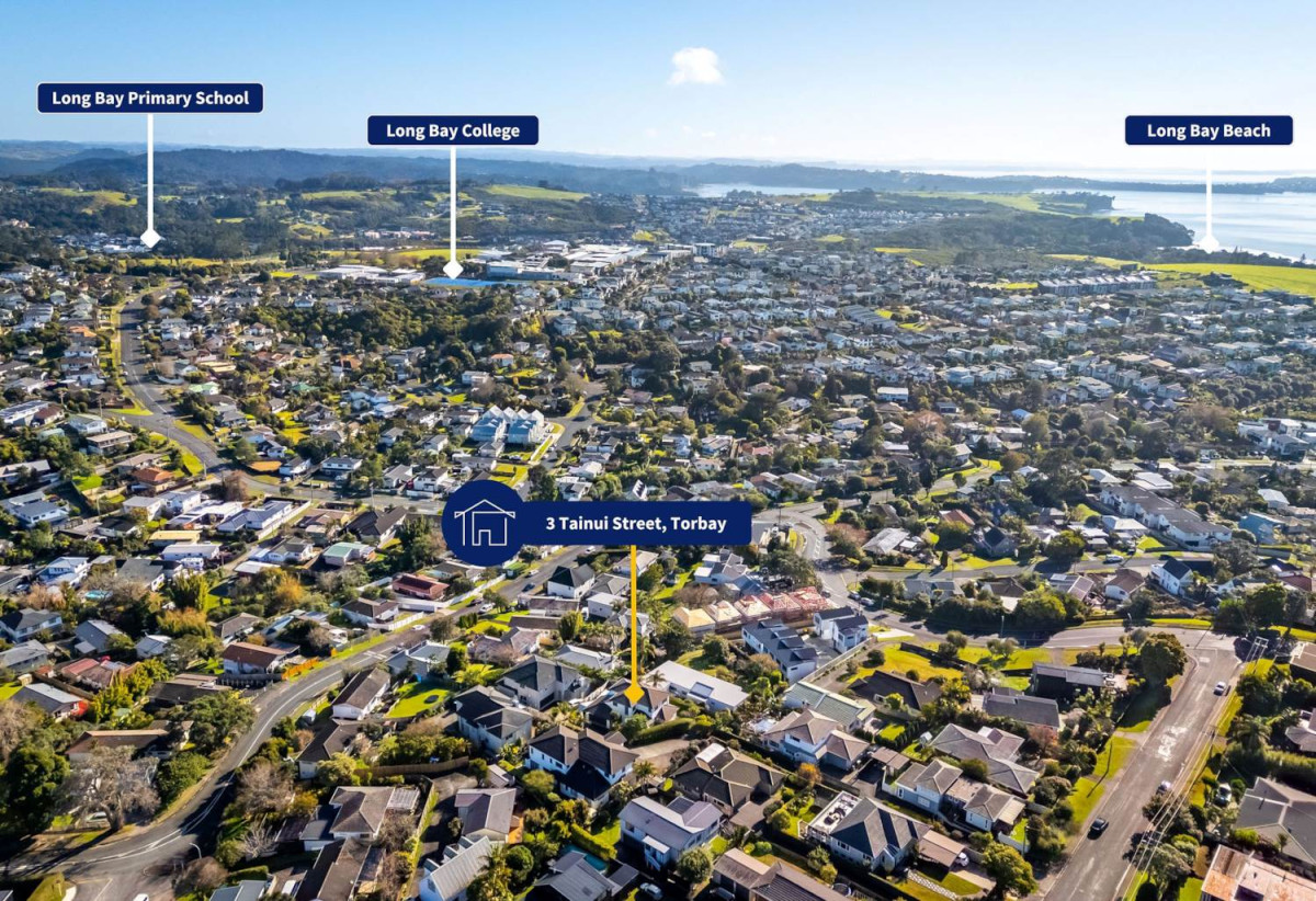 453m2 section, Brick & Panoramic Sea Views, 4 beds 2.5 baths house with double garage, 3 Tainui Street, Torbay, Auckland