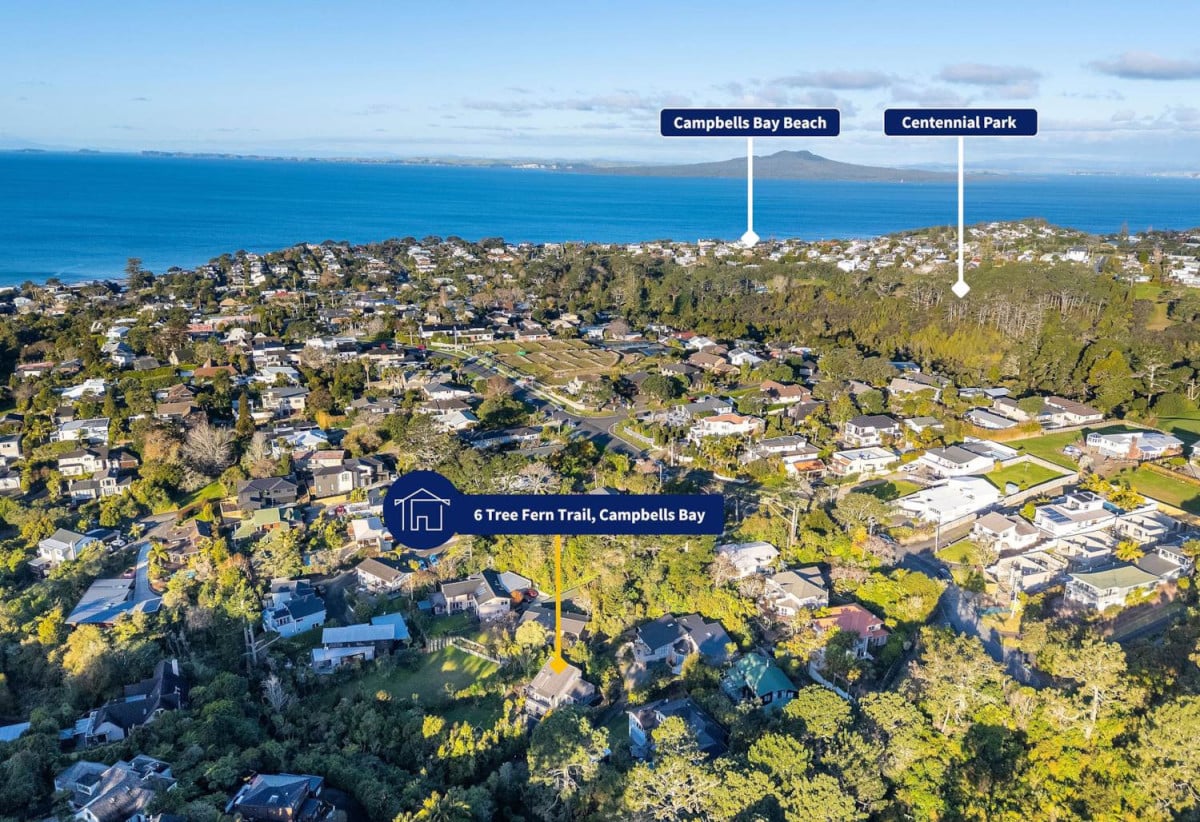 Rangitoto College and Westlake school zone, 708m2 section, Renovated 3 beds 2 baths house with double garage, 6 Tree Fern Trail, Campbells Bay, Auckland