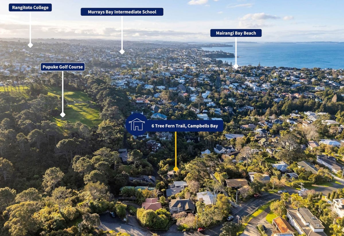 Rangitoto College and Westlake school zone, 708m2 section, Renovated 3 beds 2 baths house with double garage, 6 Tree Fern Trail, Campbells Bay, Auckland