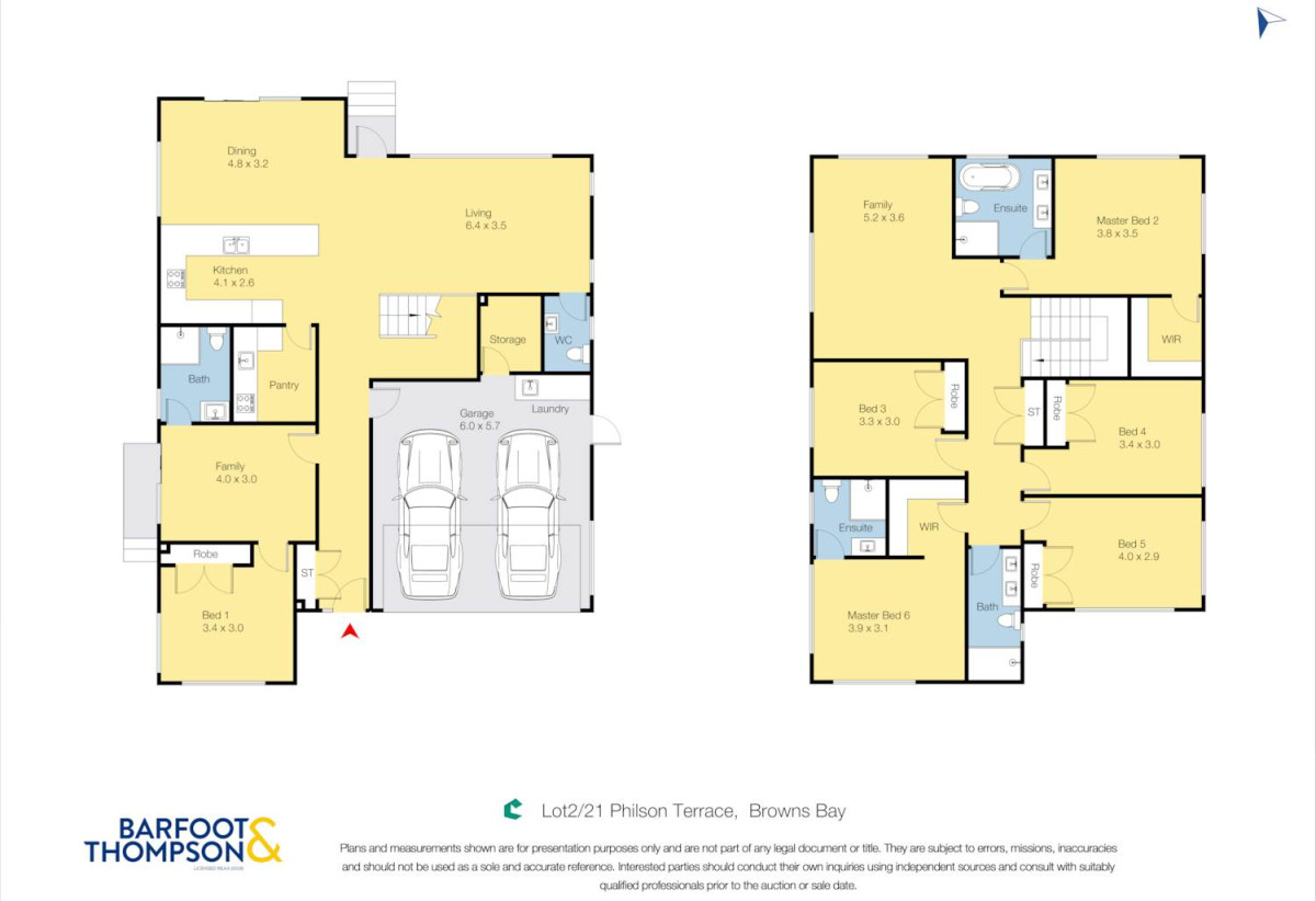Rangitoto College zone, 2 kitchens, Brandnew standalone 6 beds 4.5 baths home with double garage, Lot 2/21 Philson Terrace, Browns Bay, Auckland