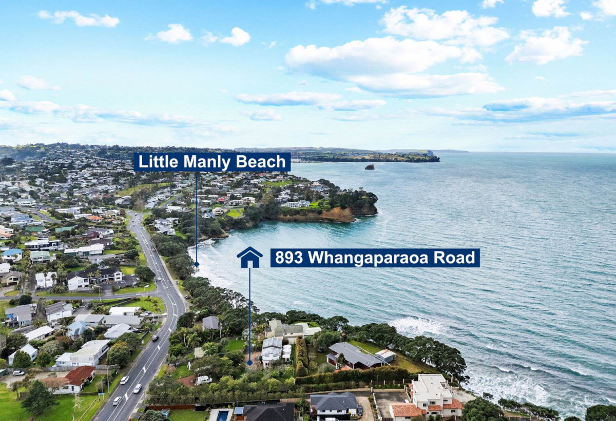 1212m2 section, 4 beds 2 baths house with garage, Positioned less than 100 metres from Little Manly Beach, 893 Whangaparaoa Road, Manly, Auckland