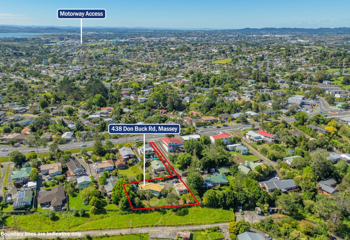 1389m2 section, Premium Development Opportunity with RC + BC + EPA for 9 townhouses (eight 2-bedroom + one 3-bedroom), each with its own parking. 3 beds 1 bath house, 438 Don Buck Road, Massey, Auckland
