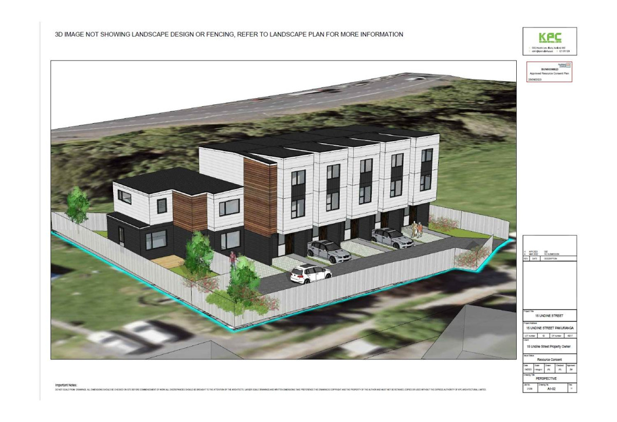 769m2 section, RC approved for 6 new home (Lots 1–5: 3 bedrooms, 2 bathrooms, 1 car park, Lot 6: 3 bedrooms, 2.5 bathrooms, 1 carport), The existing 5 beds 2 baths home is currently rented, 15 Undine Street, Pakuranga, Auckland