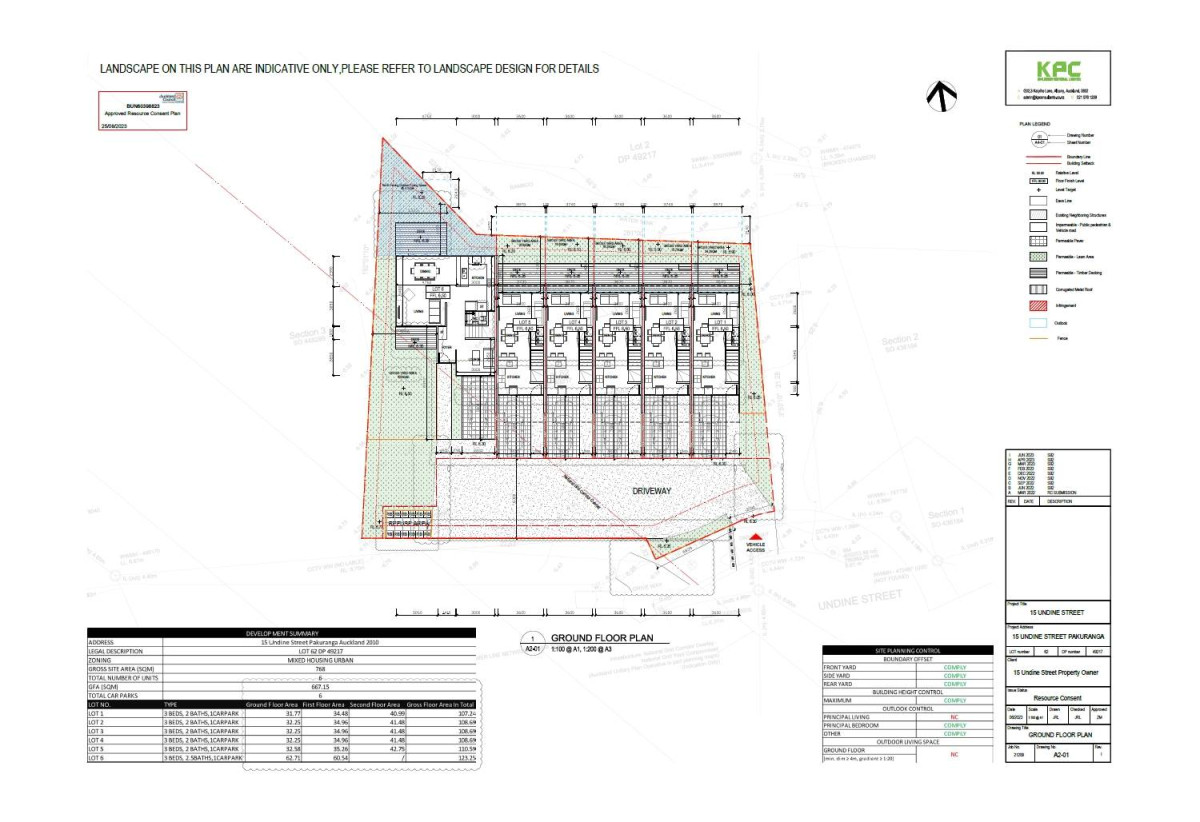 769m2 section, RC approved for 6 new home (Lots 1–5: 3 bedrooms, 2 bathrooms, 1 car park, Lot 6: 3 bedrooms, 2.5 bathrooms, 1 carport), The existing 5 beds 2 baths home is currently rented, 15 Undine Street, Pakuranga, Auckland