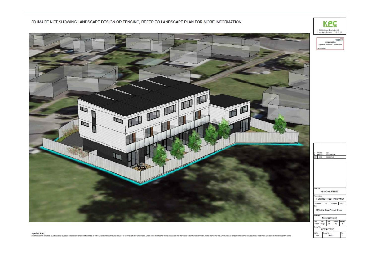 769m2 section, RC approved for 6 new home (Lots 1–5: 3 bedrooms, 2 bathrooms, 1 car park, Lot 6: 3 bedrooms, 2.5 bathrooms, 1 carport), The existing 5 beds 2 baths home is currently rented, 15 Undine Street, Pakuranga, Auckland