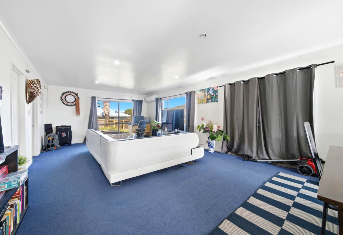The Perfect First Home Near the Water, 520m2 section, Brick and tile 4 beds 2 baths house with double garage, 48 Bellville Drive, Clendon Park, Auckland