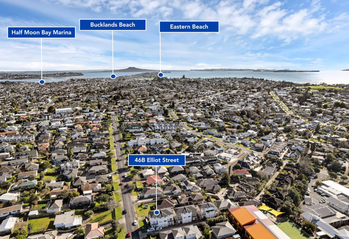 195m2 5 Beds (2 ensuites) 3.5 baths duplex home, Internal-access tandem garage with room for 2 vehicles, 46B Elliot Street, Howick, Auckland