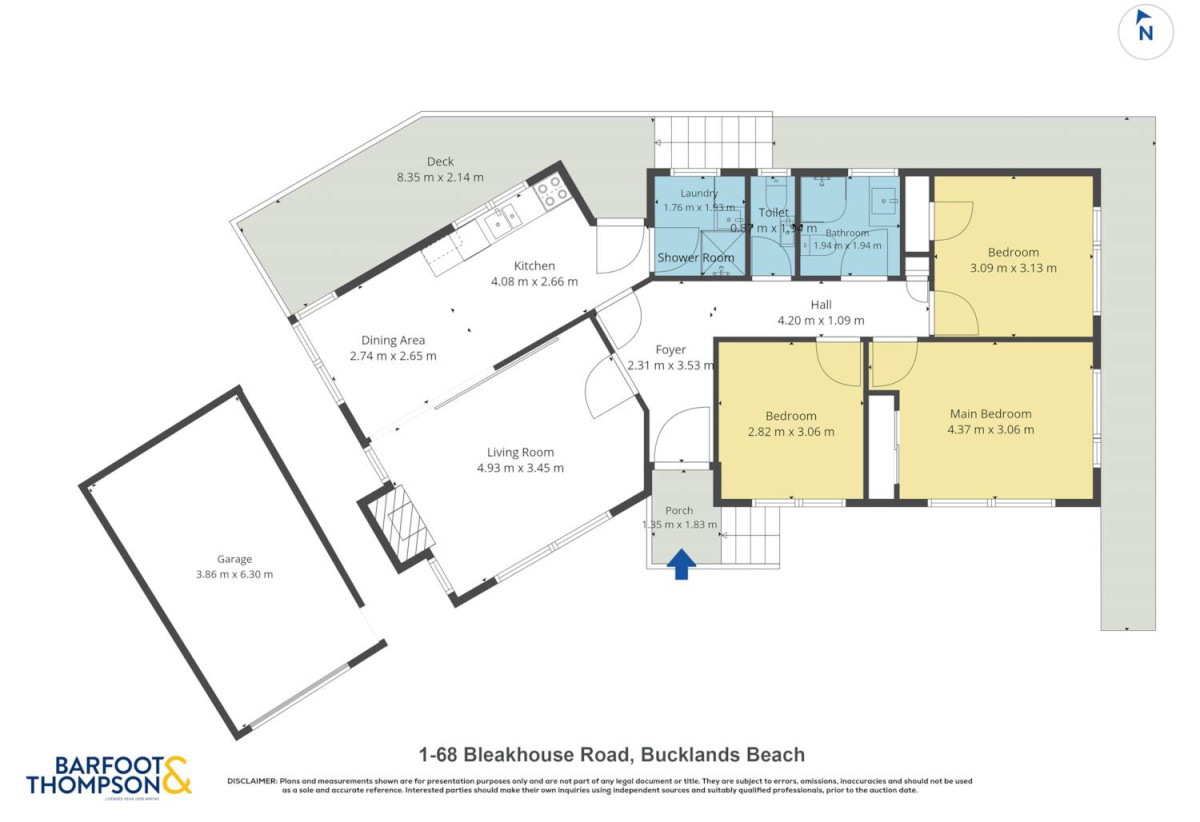 Half of 1130m2 section, Macleans College zone, Sea Views and Sky city views, Brick and tile 3 beds 2 baths house with garage, 1/68 Bleakhouse Road, Bucklands Beach, Auckland