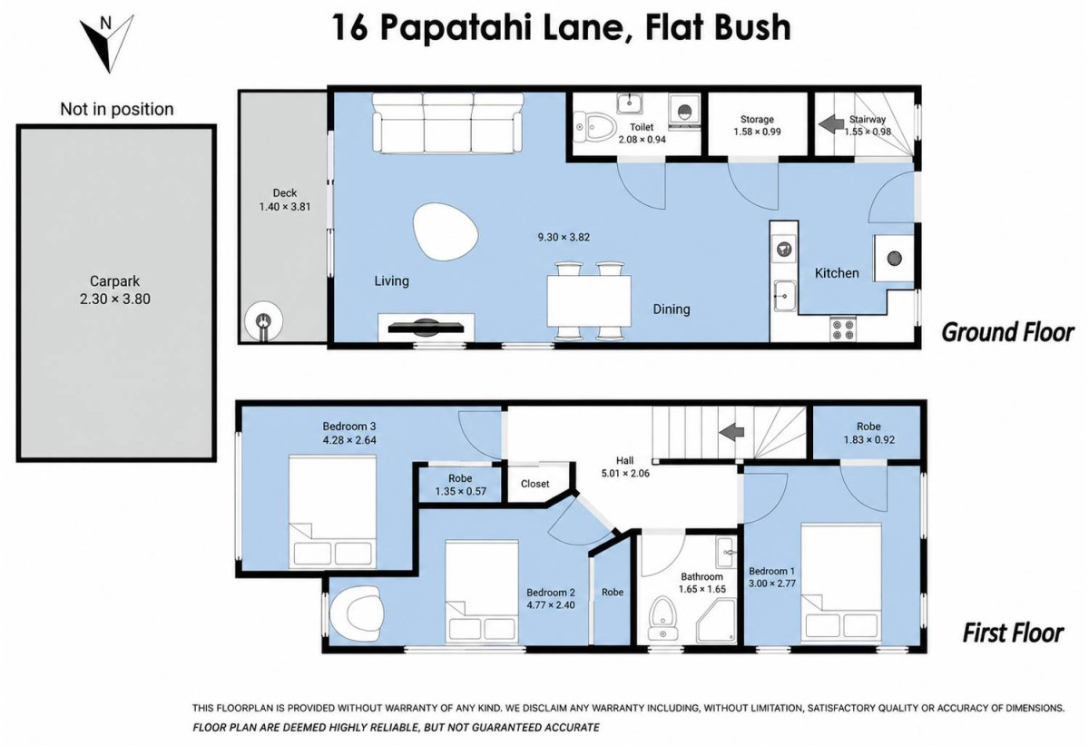 3 beds 1.5 bath home with car park, 16 Papatahi Lane, Flat Bush, Auckland