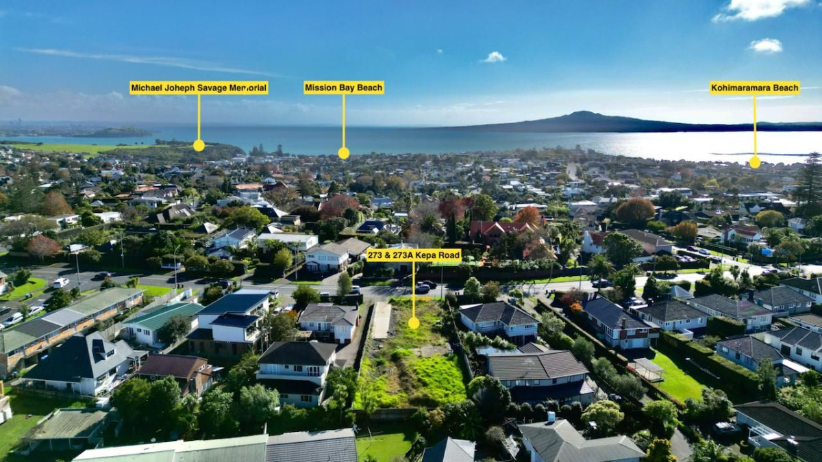Two Titles – Clear Site, total land size of 930m2, RC approved for 6 dwellings, comprising: 2 standalone 4-bedroom homes, 2 duplex buildings (4 dwellings total), each 3 bedrooms, 5 water meters installed and paid, Power and internet connections completed, Site cleared and prepared, Approx. 50% driveway works completed, Approx. 80% of underground services completed (Three Waters), 273 & 273A Kepa Road Mission Bay, Auckland