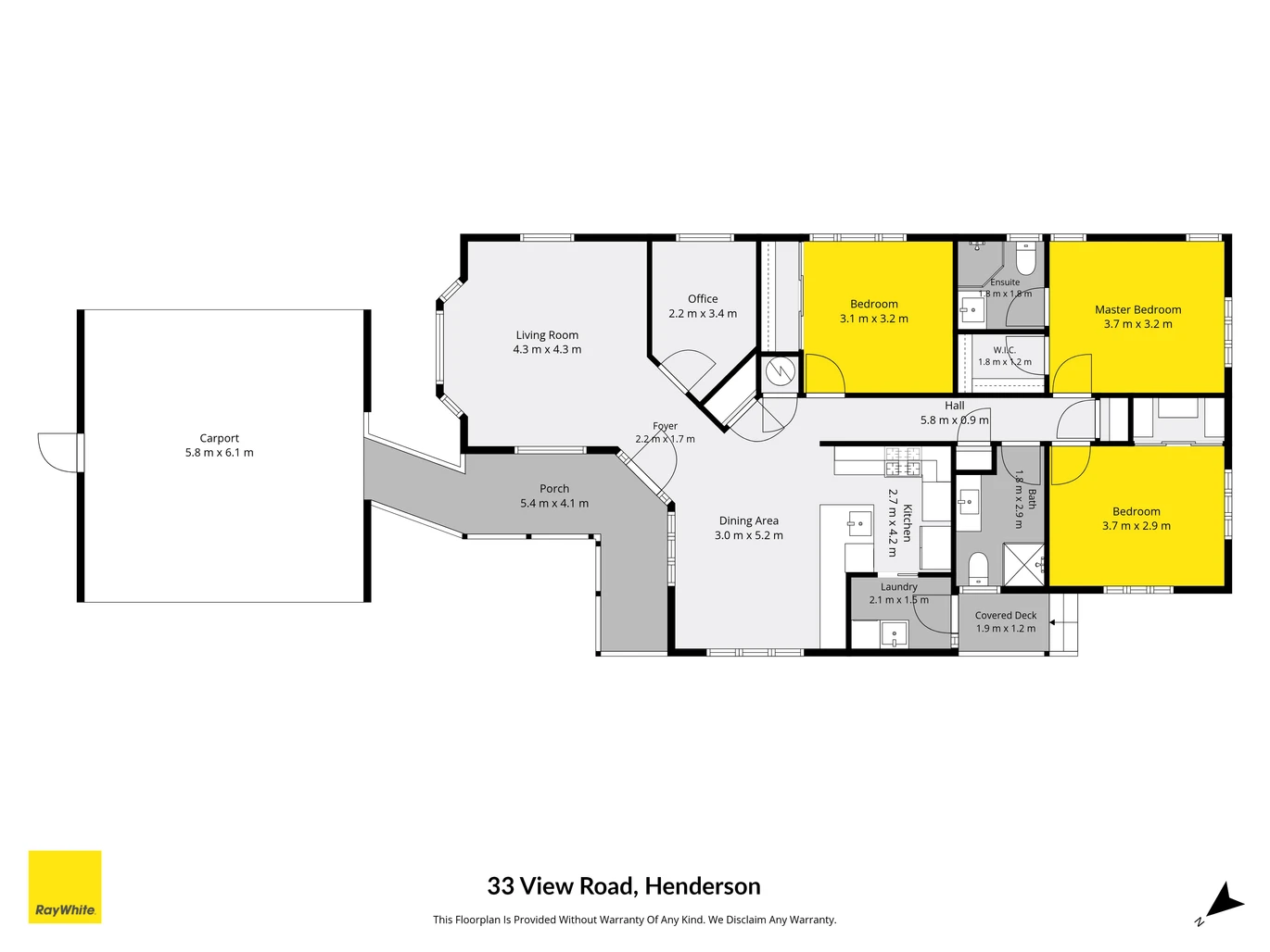 400m2 section, Renovated 3 beds 2 baths house with double carport, 33 View Road Henderson, Auckland