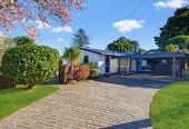 1088m2 section, 3 beds 1 bath house with carport, wooden walls and ceilings wrap around the interconnected lounge, dining area and kitchen. and Outside, the multi-level timber deck, 37A Youngs Road, Papakura, Auckland