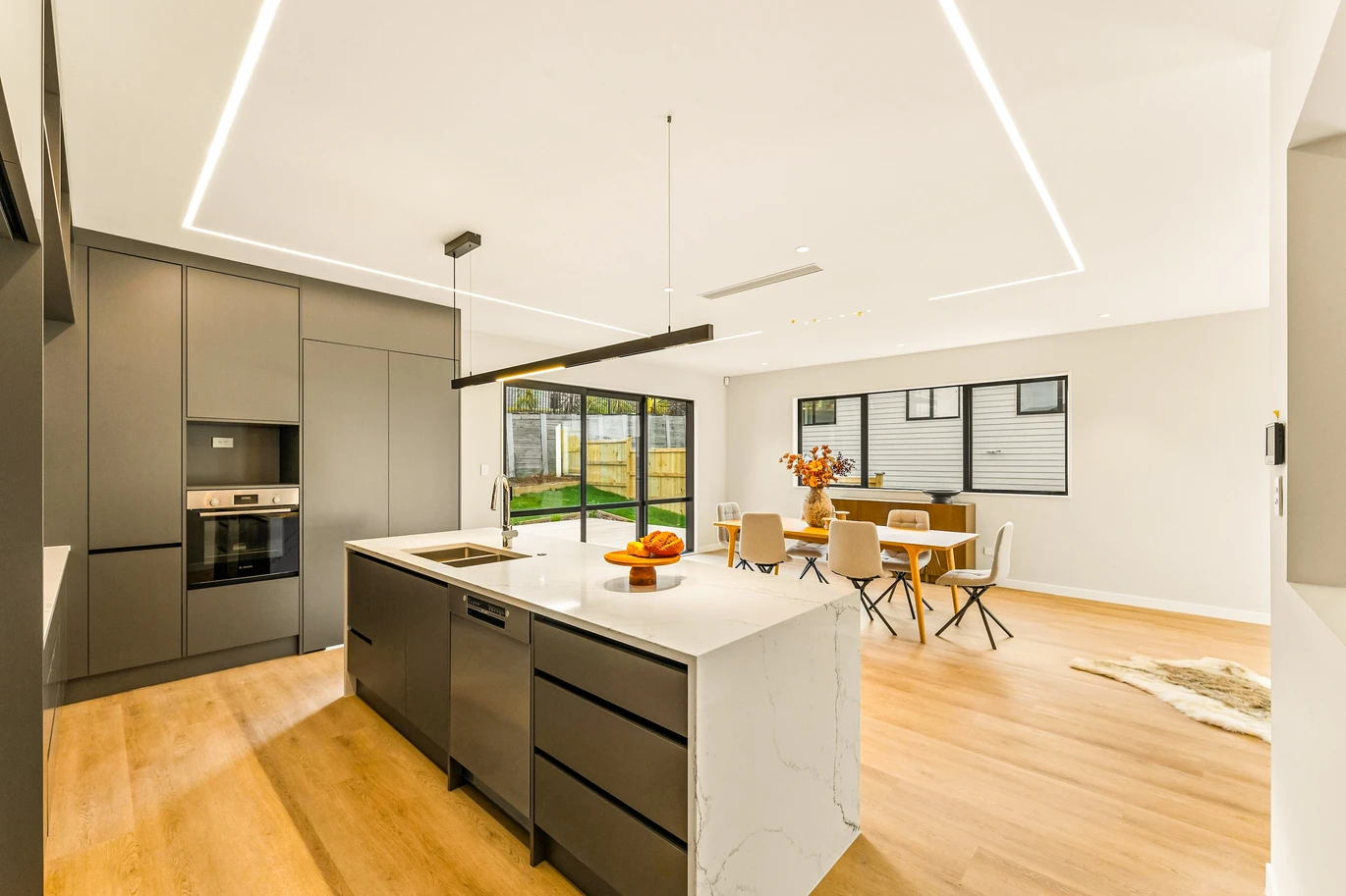 561m2 section, 2 kitchens, 289m2 Brandnew 6 beds (1 ensuite) 4 baths house with double garage and 2 beds granny downstairs, Underfloor heating in all bathrooms, Central air conditioning upstairs and a separate heat pump downstairs, 12 Saw Lane Swanson,, Auckland