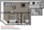 The overseas owner is motivated to achieve a sale, Auckland Girls Grammar school zone, 44m2 Freehold 2 beds 1 bath apartment, 222/135 Hobson Street, Auckland Central, Auckland