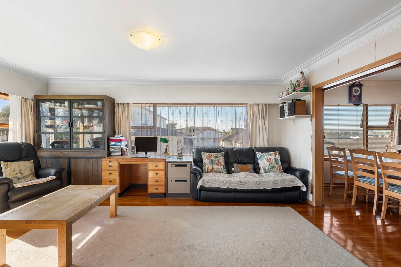 Once in nearly 25 years, 648m2 section, 225m2 Brick and tile 3 beds 1 bath house with double garage, workshop, a large rumpus and ample storage, Approx. 3 minutes to Sylvia Park Shopping Centre and motorway access, 87 Waipuna Road Mount Wellington, Auckland