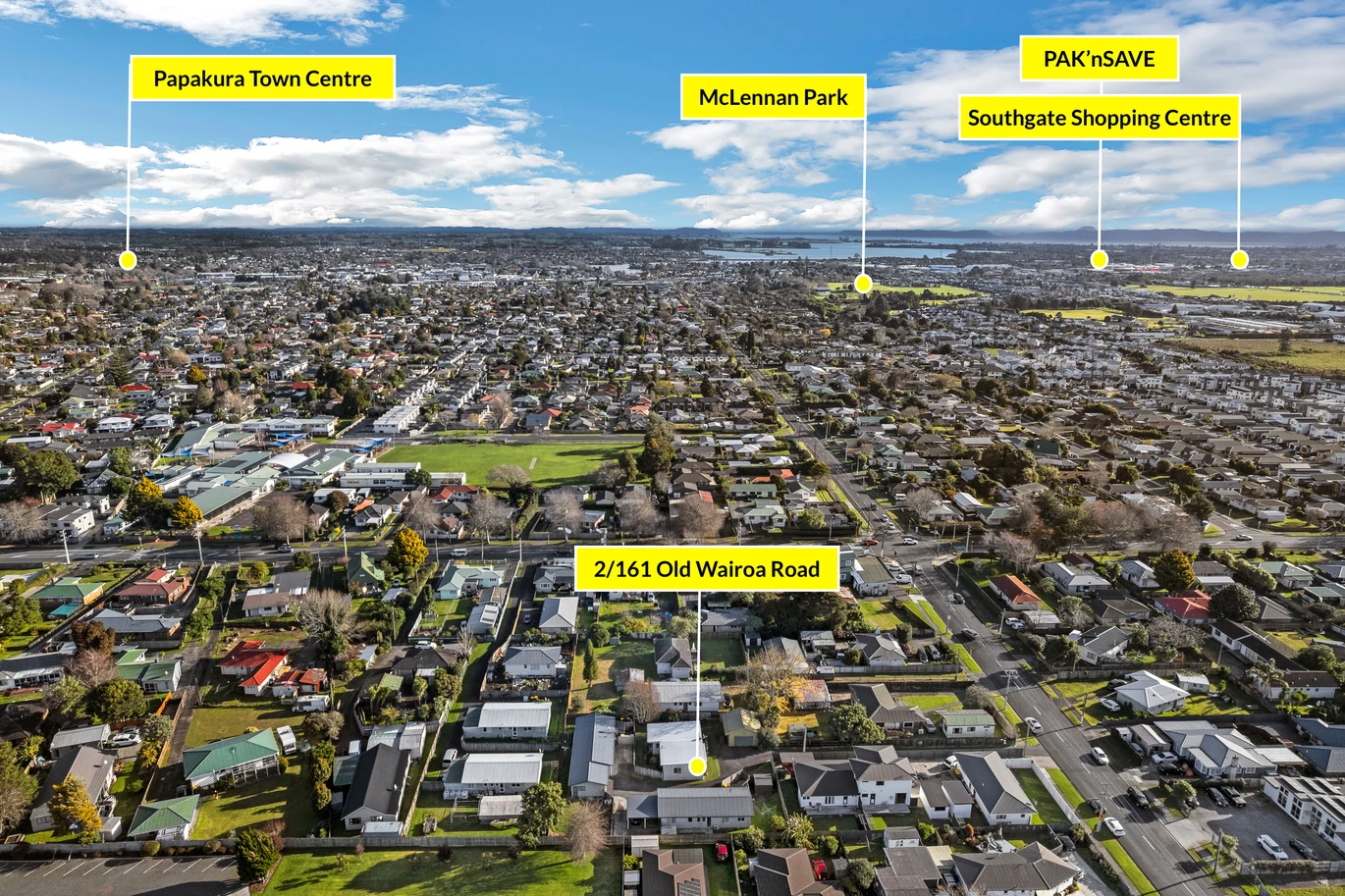 Standalone 4 beds 1 bath house with double carport, Positioned close to Bruce Pulman Park and Southgate Shopping Centre, 2/161 Old Wairoa Road Papakura, Auckland
