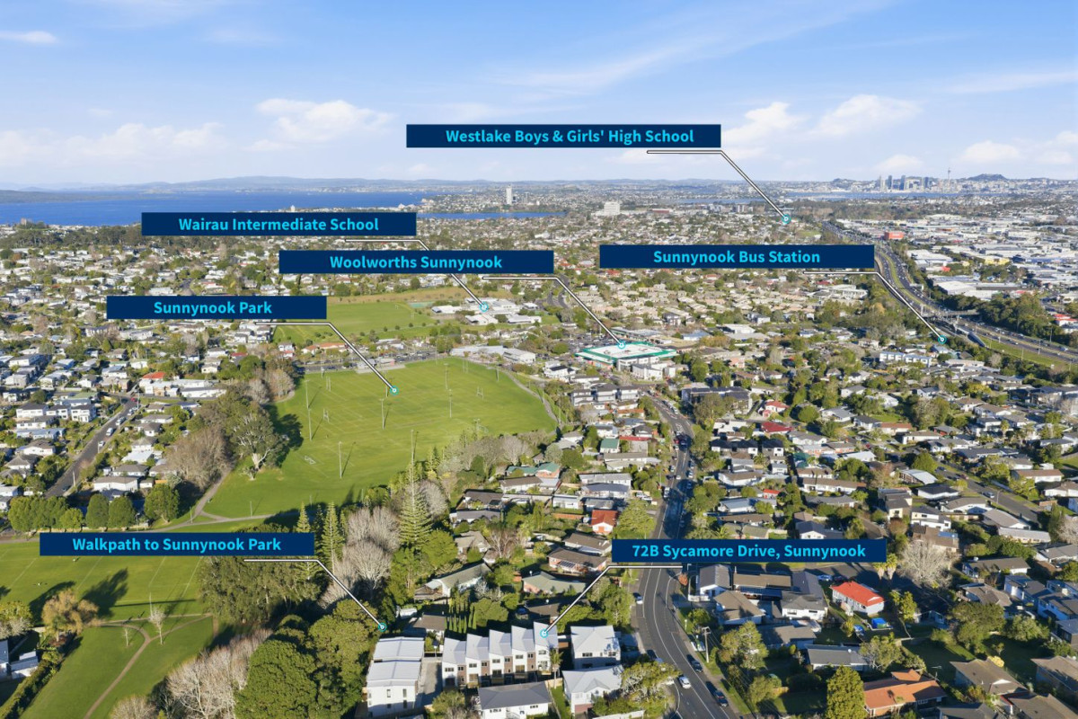 Westlake school Zone, 156m2 Brandnew freehold 3 beds + study 3.5 baths home with garage, Big Corner Yard| Extra Parking, 74D Sycamore Drive, Sunnynook, , Auckland