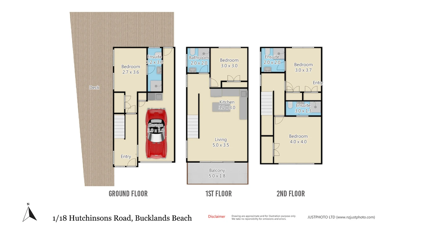 4 beds (3 ensuites) 4 baths home with garage, 1 ensuite ground floor, 1/18 Hutchinsons Road Bucklands Beach, Auckland