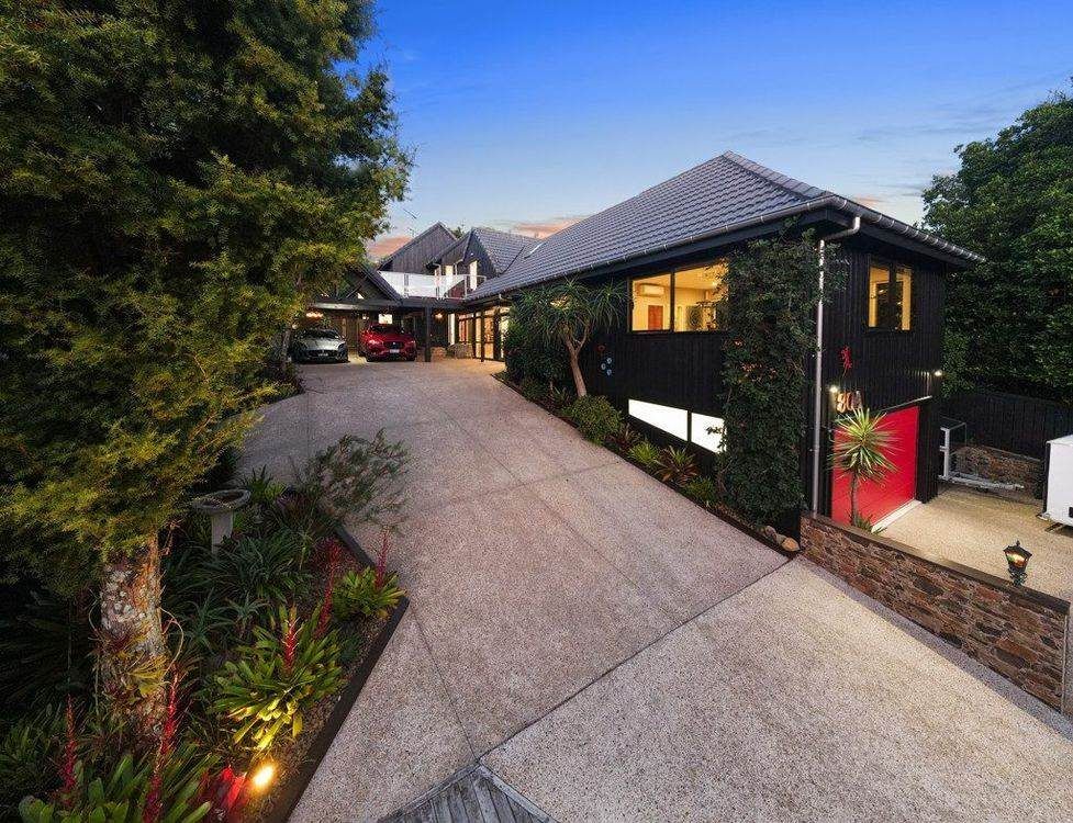 1222m2 section, Macleans College zone, 5 beds + office 4 baths house with double garage and double car port, 80A Beach Road, Mellons Bay, Auckland