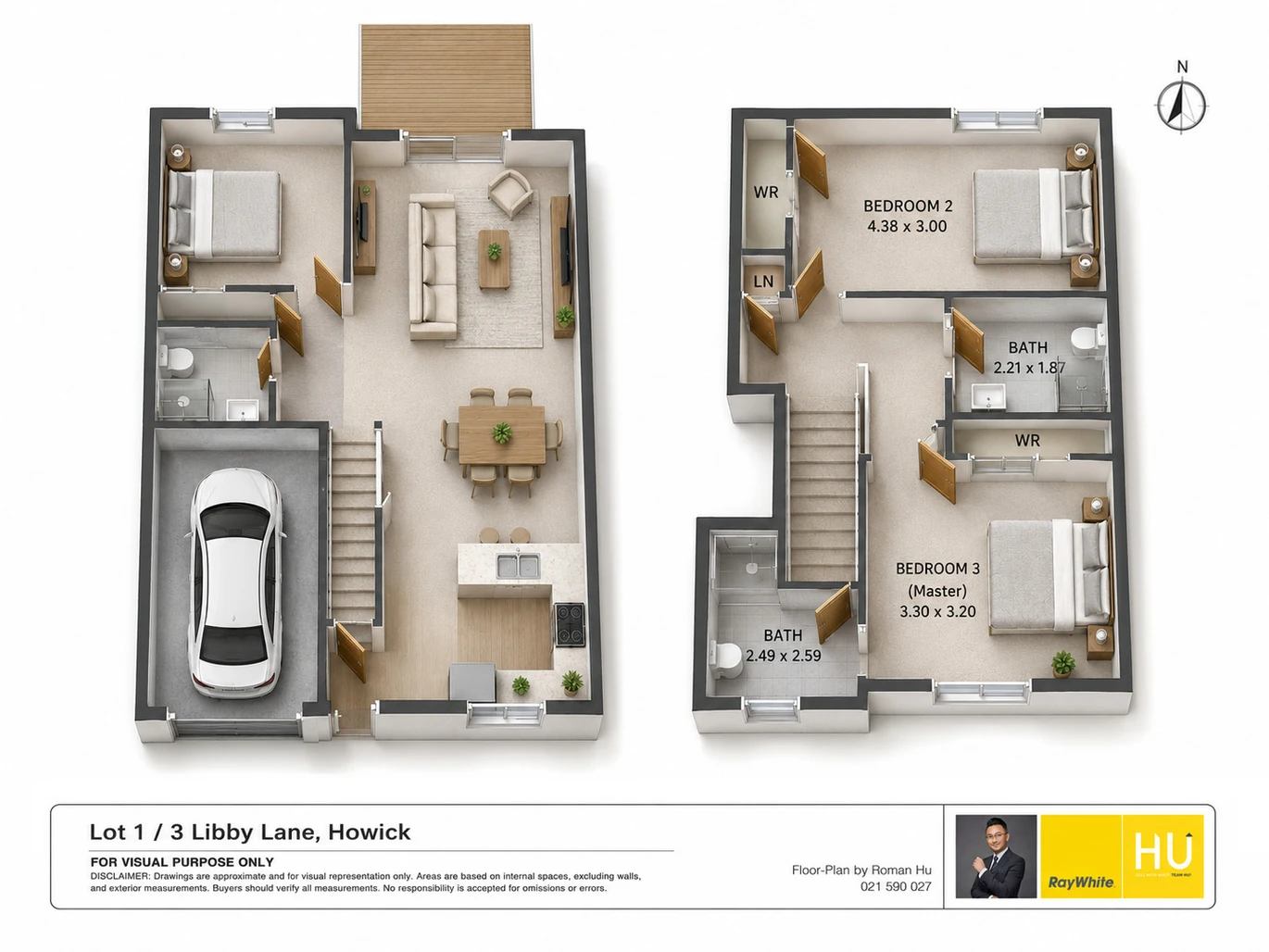 Brandnew freehold 4 beds 2.5 baths home with garage, Lot 2/3 Libby Lane Howick, Auckland