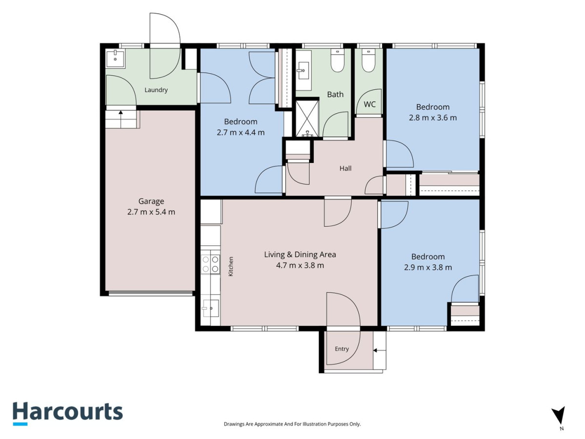 Brick and tile 3 beds 1 bath home with garage, 1/93 Symonds Street, Royal Oak, Auckland