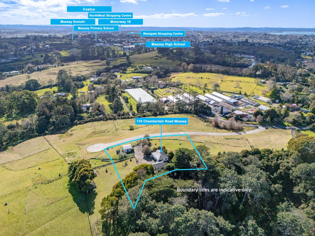 6824m2 Lifestyle section, 3 beds 1 bath house with 4 garage, 116 Chamberlain Road, Massey, Auckland