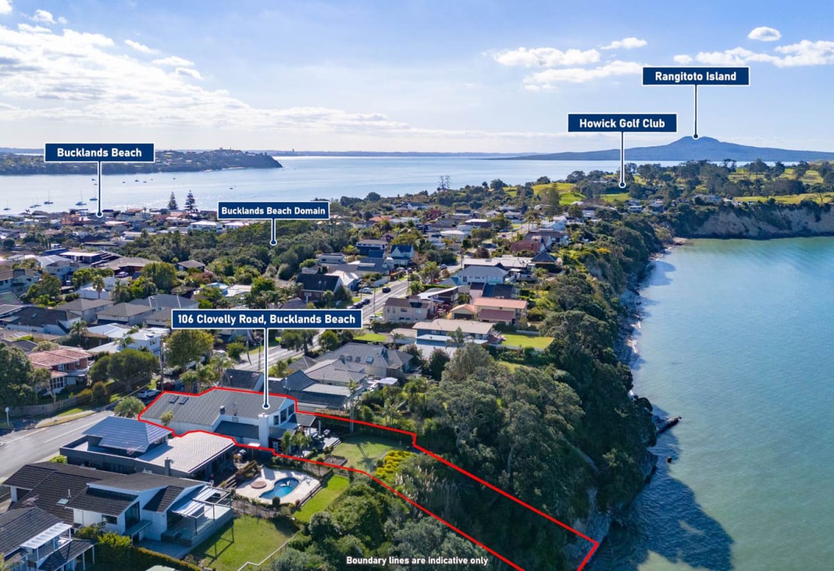 1037m2 section, Sea Views, Macleans College zone, 4 beds + Large office room 3.5 baths house with double garage, 106 Clovelly Road, Bucklands Beach, Auckland