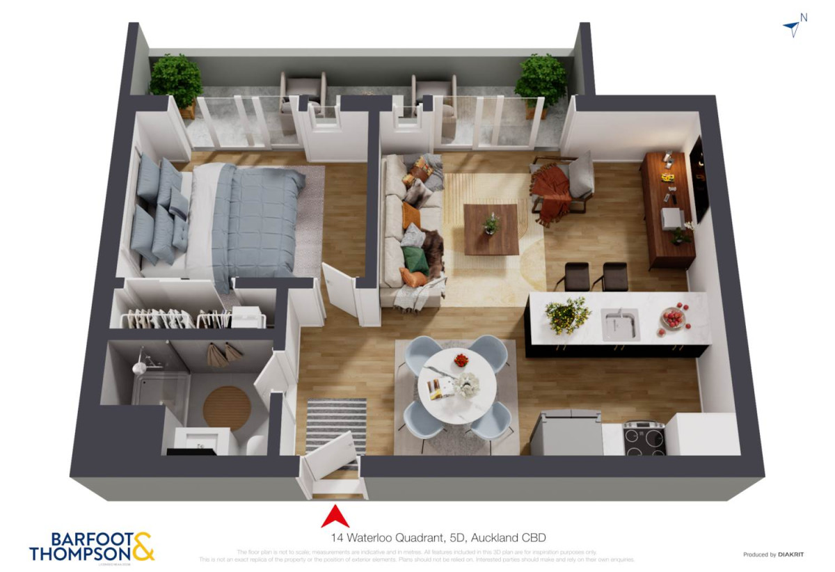 Auckland Girls’ Grammar School zone, 45m2 Freehold 1 bed 1 bath apartment with car park, 5D/14 Waterloo Quadrant, City Centre, Auckland