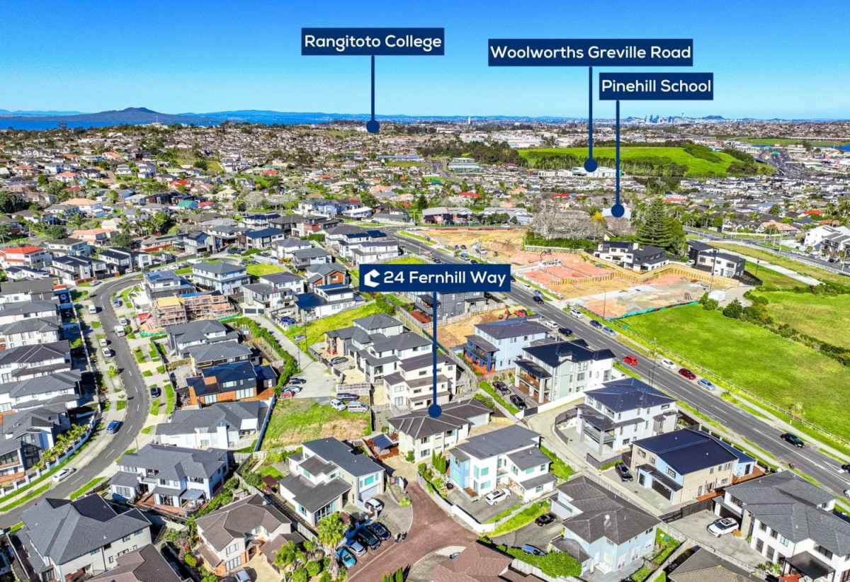 556m2 section, Rangitoto College zone, 5 beds 3 baths house with double garage, 24 Fernhill Way, Pinehill, Auckland