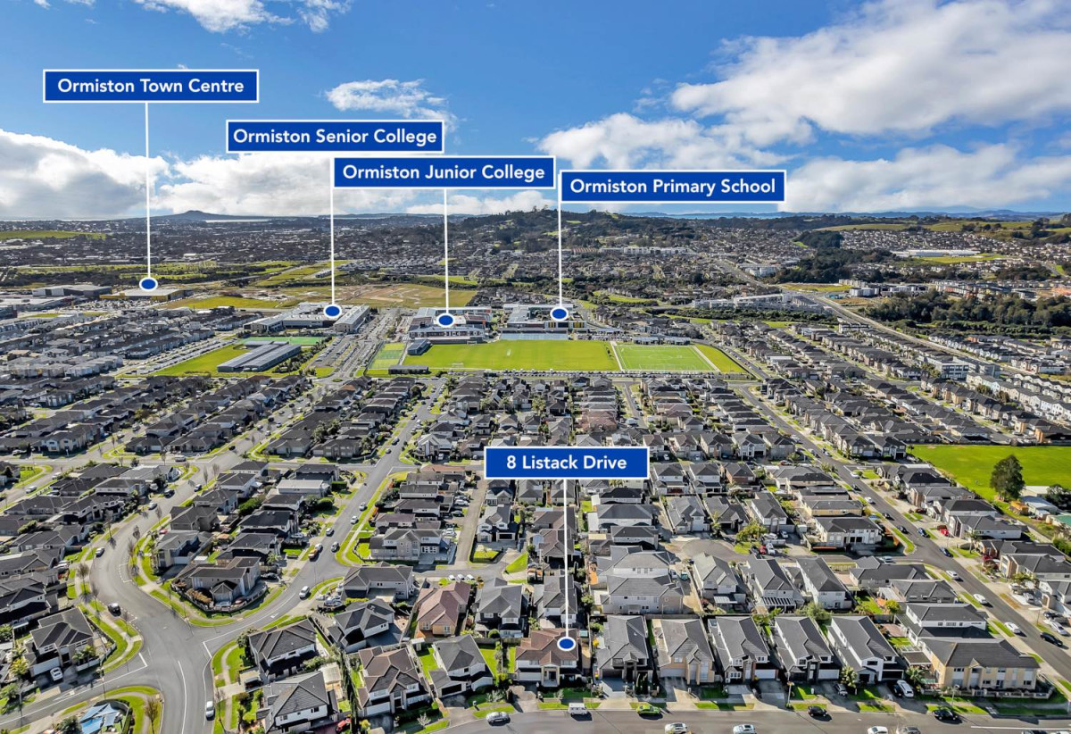 Must sell, Walk to Ormiston Schools and Ormiston shopping centre, 5 Bedrooms (3 Ensuites) | 4.5 Bathrooms | Approx. 270m² Floor Area | 424m²(MOL) Freehold Land | Internal Double garage | Fully Fenced, 8 Listack Drive, Flat Bush, Auckland