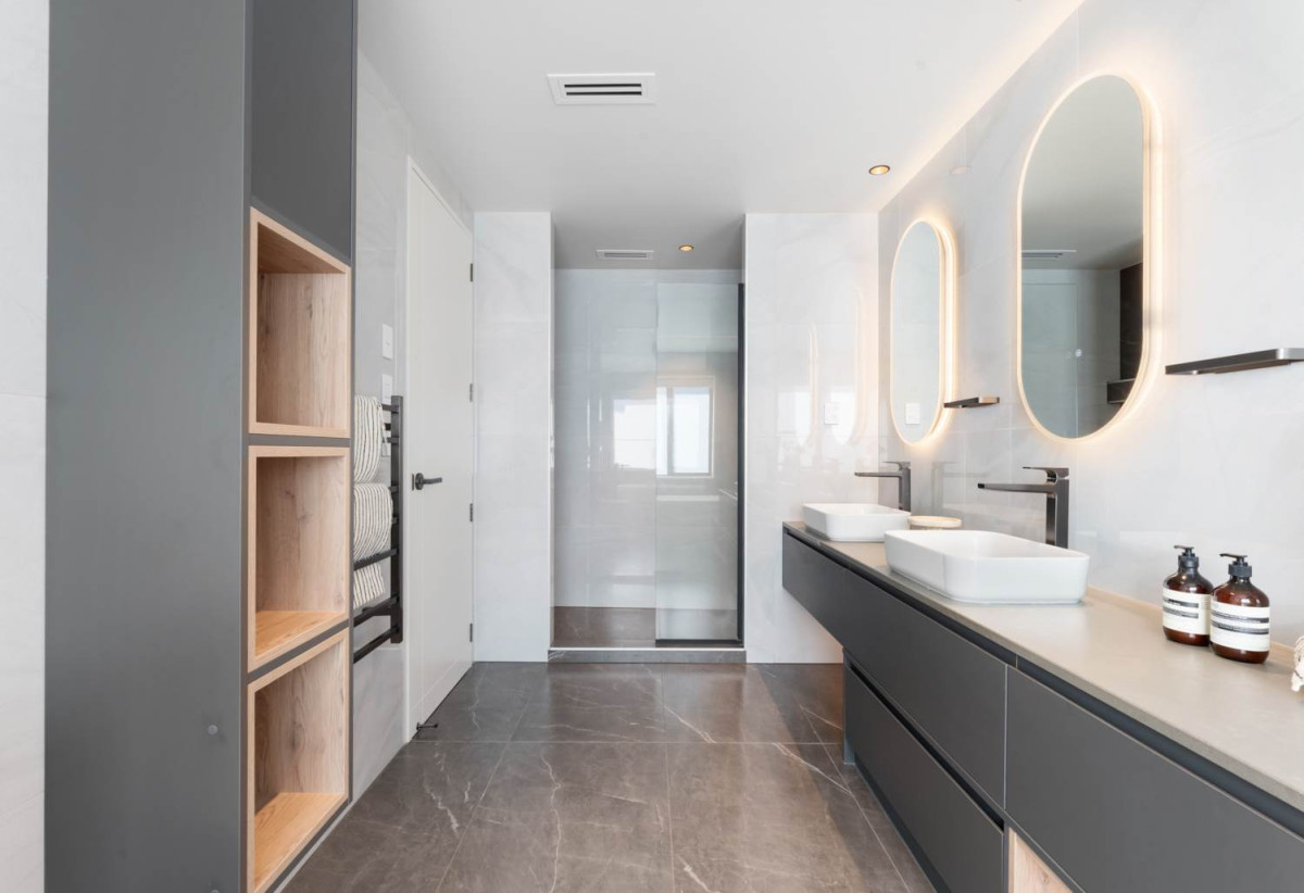 Rangitoto College zone, 502m2 section, 502m2 Floor area, 2 kitchens, 5 beds + 2 office room 4.5 baths house with double garage, Located on the basement level, the private gym is complete with a large mirrored feature wall , 18 Hooten Place, Oteha, Auckland