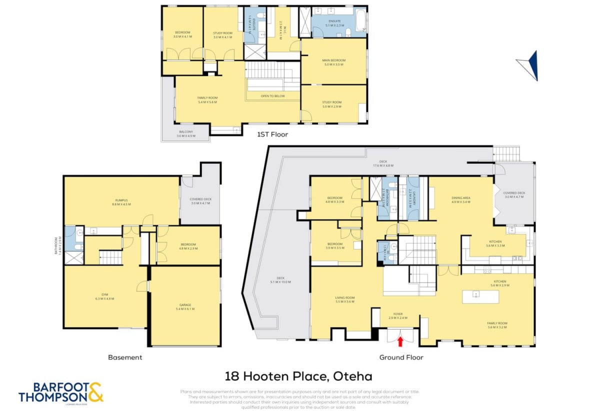 Rangitoto College zone, 502m2 section, 502m2 Floor area, 2 kitchens, 5 beds + 2 office room 4.5 baths house with double garage, Located on the basement level, the private gym is complete with a large mirrored feature wall , 18 Hooten Place, Oteha, Auckland